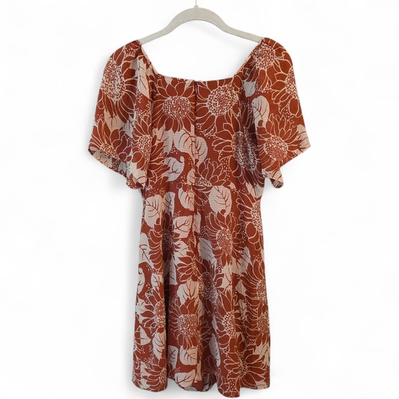 Silk Tie-Front Mini Dress in Sunflower - Picture 5 of 12